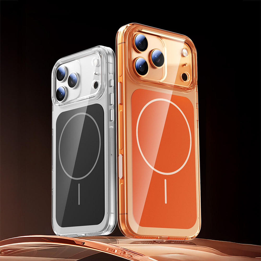 Apple iPhone 17 Pro Max Kılıf Zore M-safe Şarj Özellikli Şeffaf Kamera Kontrol Butonlu Lugano Kapak Lacivert