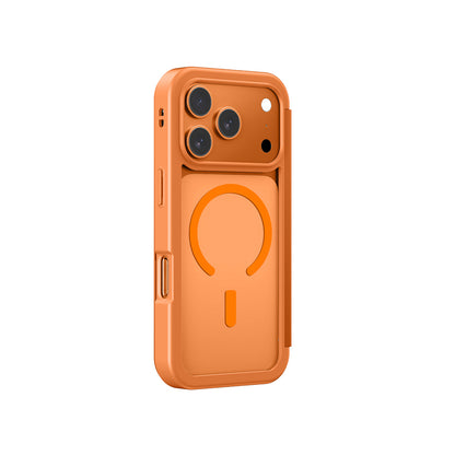 Apple iPhone 17 Pro Max PU Kartlıklı Kapaklı Amazingthing Glamour Foilo Serisi Kılıf Mavi