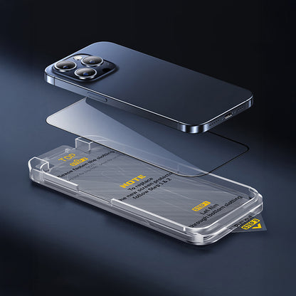 Apple iPhone 17 Pro Max Wiwu SQ-008 Oleofobik Easy Install Darbeye Karşı Dayanıklı Temperli Cam Ekran Koruyucu + Kolay Uygulama Aparatlı Şeffaf