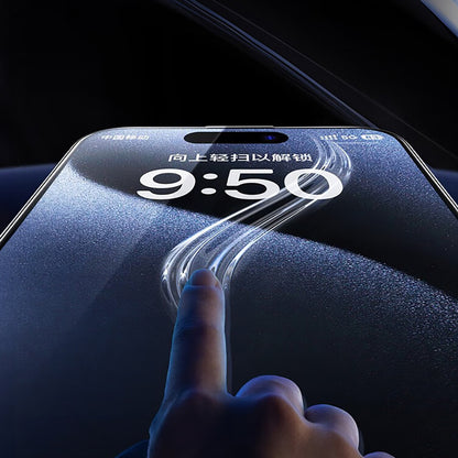 Apple iPhone 17 Pro Max Wiwu SQ-008 Oleofobik Easy Install Darbeye Karşı Dayanıklı Temperli Cam Ekran Koruyucu + Kolay Uygulama Aparatlı Şeffaf