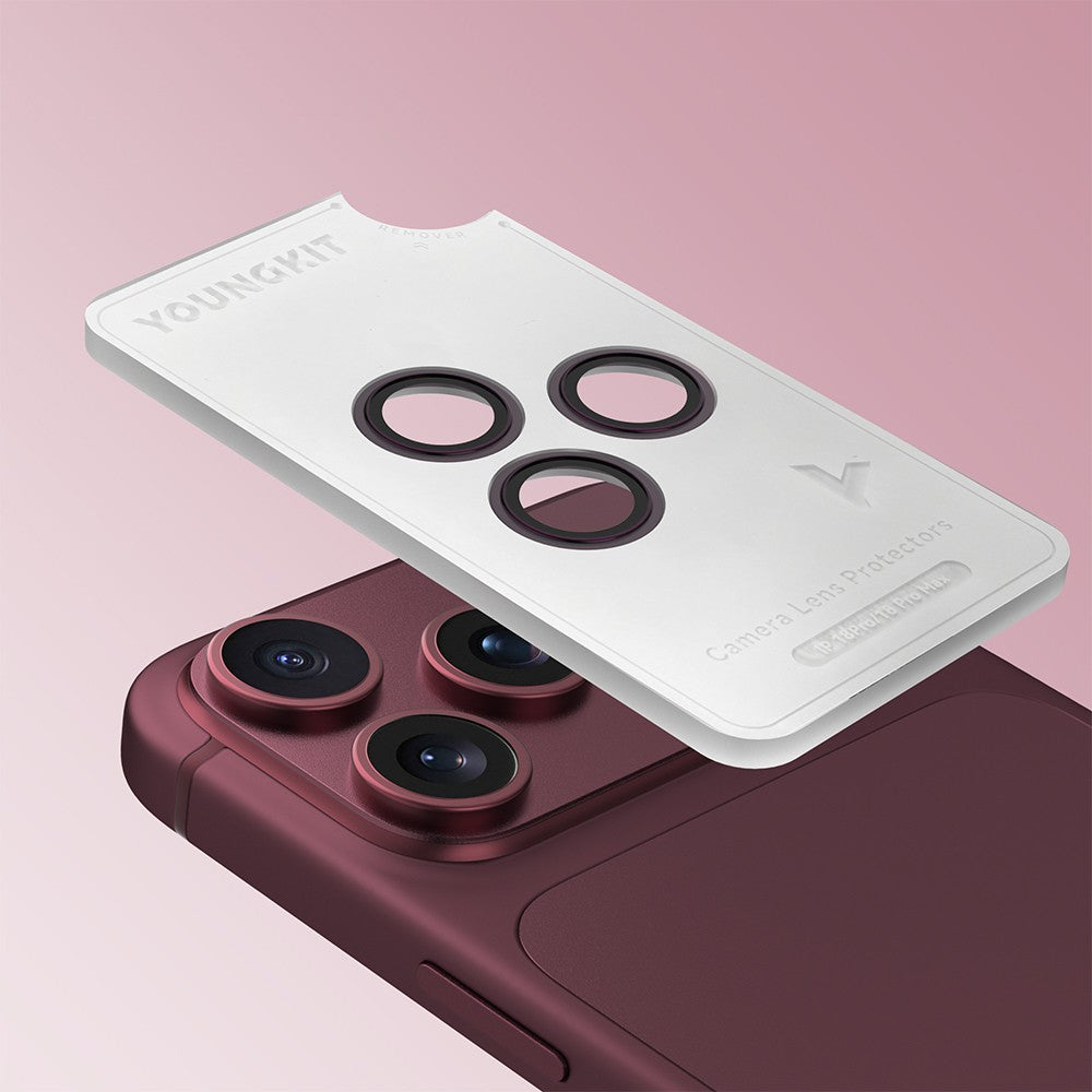 Apple iPhone 17 Pro Max Youngkit Alloy Original Parlama Önleyici Kamera Lens Koruyucu + Kolay Uygulama Aparatlı