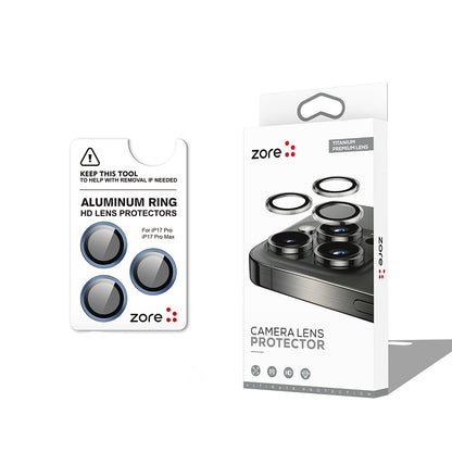 Apple iPhone 17 Pro Max Zore CL-12 Premium Safir Parmak İzi Bırakmayan Anti-Reflective Kamera Lens Koruyucu