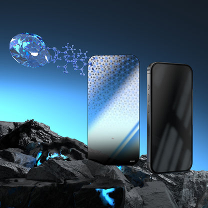 Apple iPhone 17 Pro Mohseven Safir Coating 3D Glue Privacy Hayalet Temperli Cam Ekran Koruyucu Siyah