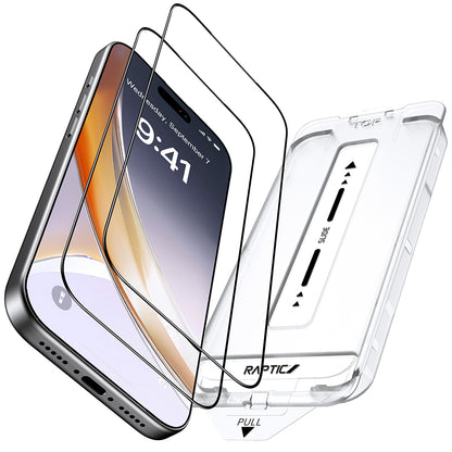 Apple iPhone 17 Pro Raptic Air Glass 2.5D Ekran Koruyucu 2 Adet + Kolay Uygulama Aparatlı Şeffaf