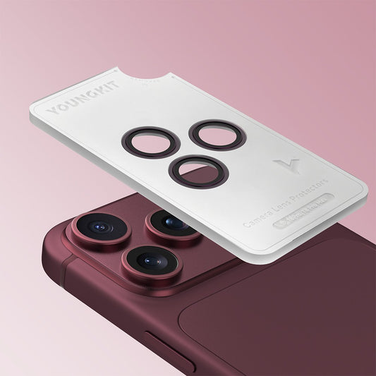 Apple iPhone 17 Pro Youngkit Alloy Original Parlama Önleyici Kamera Lens Koruyucu + Kolay Uygulama Aparatlı