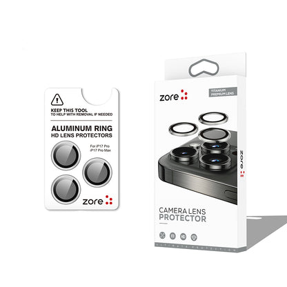 Apple iPhone 17 Pro Zore CL-12 Premium Safir Parmak İzi Bırakmayan Anti-Reflective Kamera Lens Koruyucu