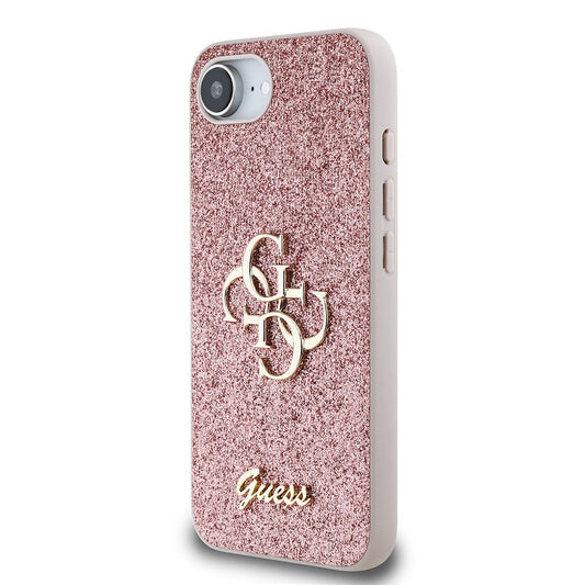 Apple iPhone 17E Kılıf Guess Orjinal Lisanslı 4G Büyük Metal Logolu Glitter Kapak