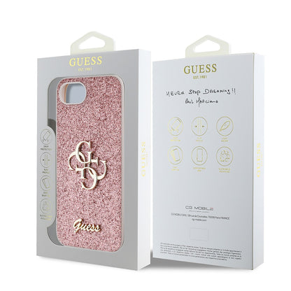 Apple iPhone 17E Kılıf Guess Orjinal Lisanslı 4G Büyük Metal Logolu Glitter Kapak