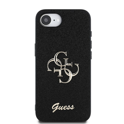 Apple iPhone 17E Kılıf Guess Orjinal Lisanslı 4G Büyük Metal Logolu Glitter Kapak
