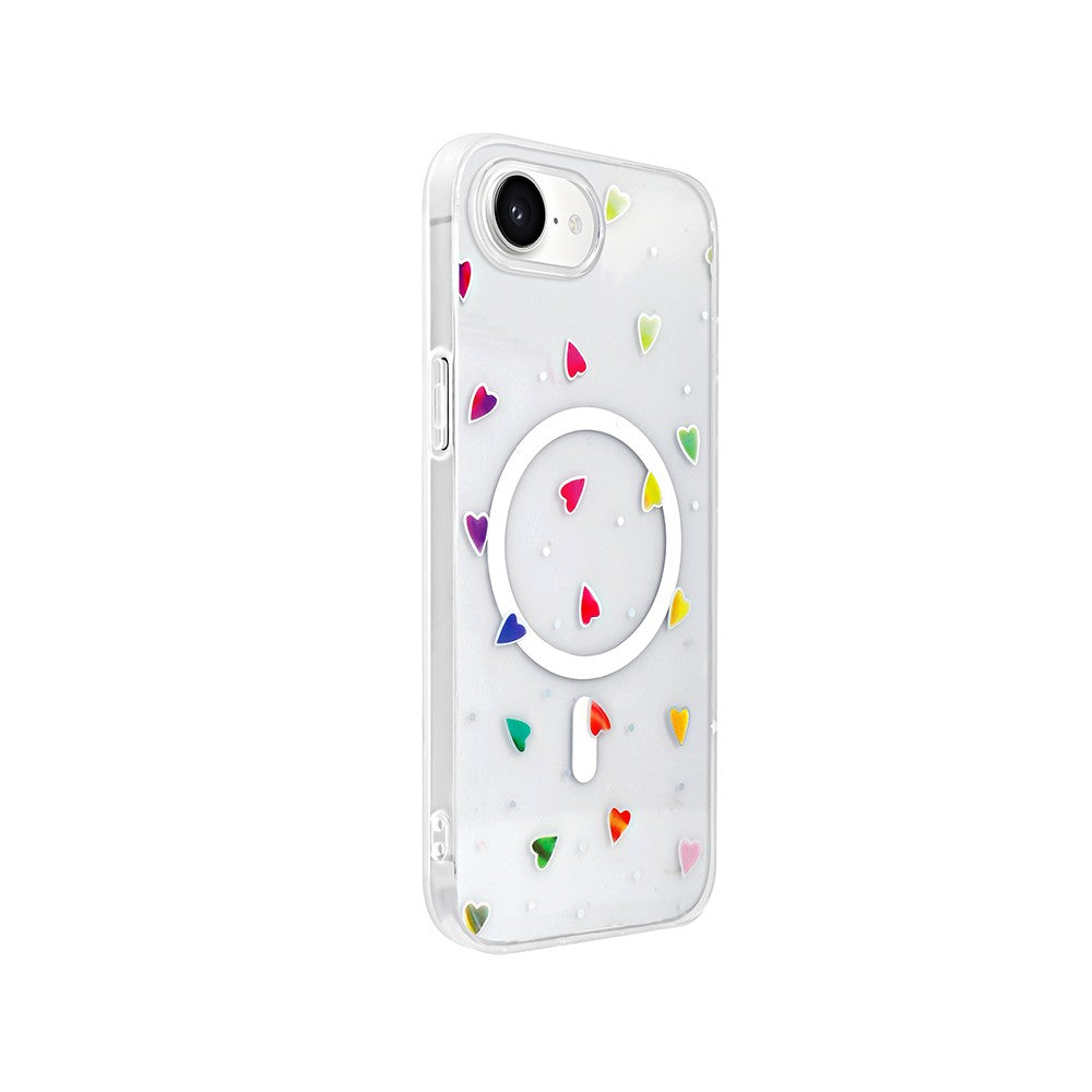 Apple iPhone 17E Kılıf M-Safe Şarj Özellikli Şeffaf Zore Folk Sert Kapak