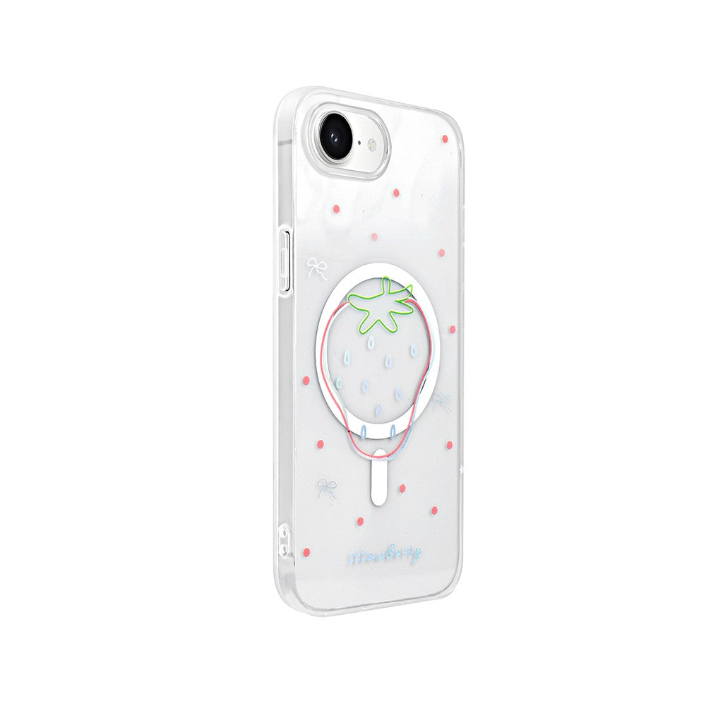 Apple iPhone 17E Kılıf M-Safe Şarj Özellikli Şeffaf Zore Folk Sert Kapak