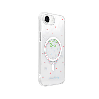 Apple iPhone 17E Kılıf M-Safe Şarj Özellikli Şeffaf Zore Folk Sert Kapak