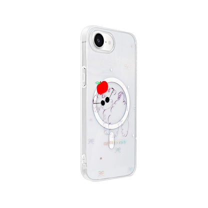 Apple iPhone 17E Kılıf M-Safe Şarj Özellikli Şeffaf Zore Folk Sert Kapak