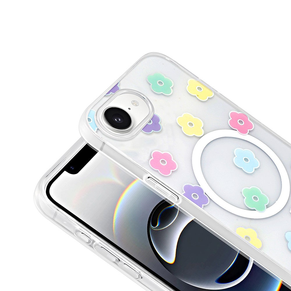Apple iPhone 17E Kılıf M-Safe Şarj Özellikli Şeffaf Zore Folk Sert Kapak