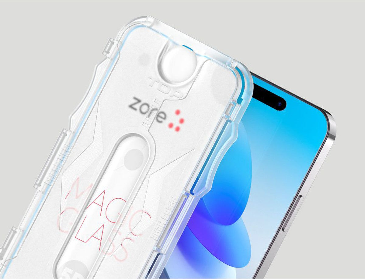 Apple iPhone 17E Zore Kolay Uygulama Aparatlı 5D Magic Glass Cam Ekran Koruyucu
