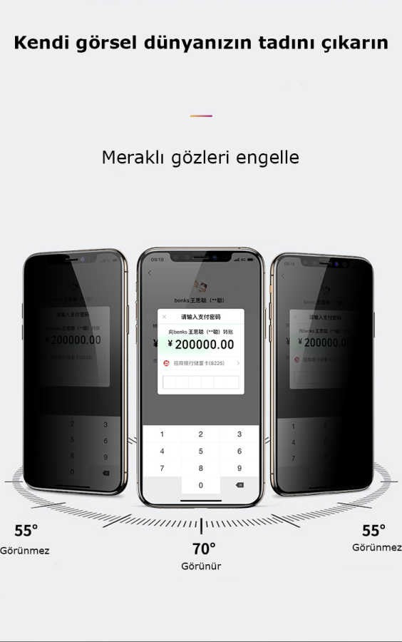 Apple iPhone 17E Zore Kor Privacy Cam Ekran Koruyucu