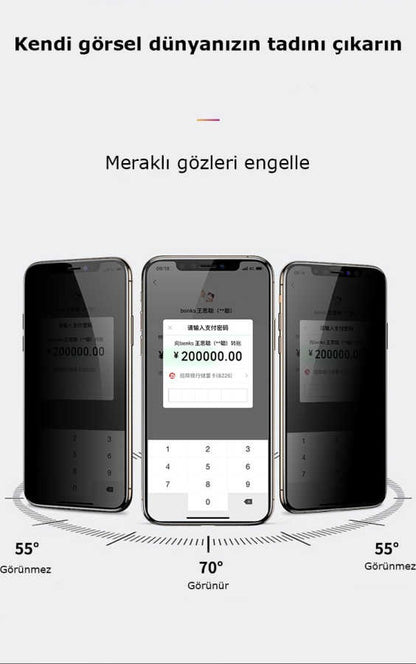 Apple iPhone 17E Zore Kor Privacy Cam Ekran Koruyucu