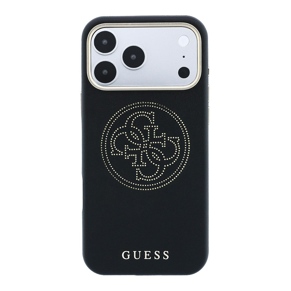 Apple iPhone 18 Pro Kılıf Guess Orjinal Lisanslı M-safe Şarj Özellikli PU Delikli 4G ve Yazı Logolu Kapak