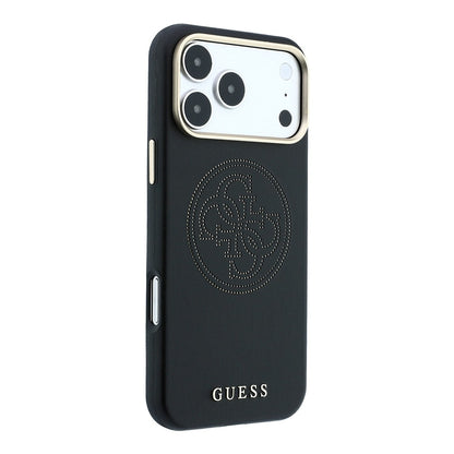 Apple iPhone 18 Pro Kılıf Guess Orjinal Lisanslı M-safe Şarj Özellikli PU Delikli 4G ve Yazı Logolu Kapak