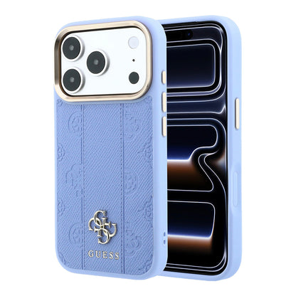 Apple iPhone 18 Pro Kılıf Guess Orjinal Lisanslı M-safe Şarj Özellikli Şeritli Peony 4G ve Yazı Logolu Kapak