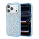 Apple iPhone 18 Pro Kılıf Guess Orjinal Lisanslı M-safe Şarj Özellikli Üçgen Logolu Simli Leopar Desenli Kapak
