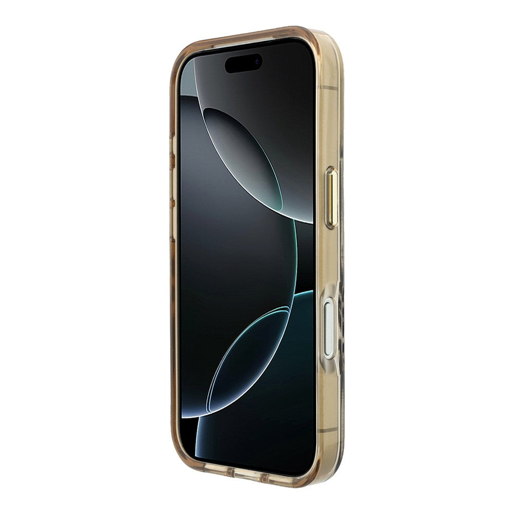 Apple iPhone 18 Pro Kılıf Guess Orjinal Lisanslı M-safe Şarj Özellikli Üçgen Logolu Zebra Desenli Silikon Kapak