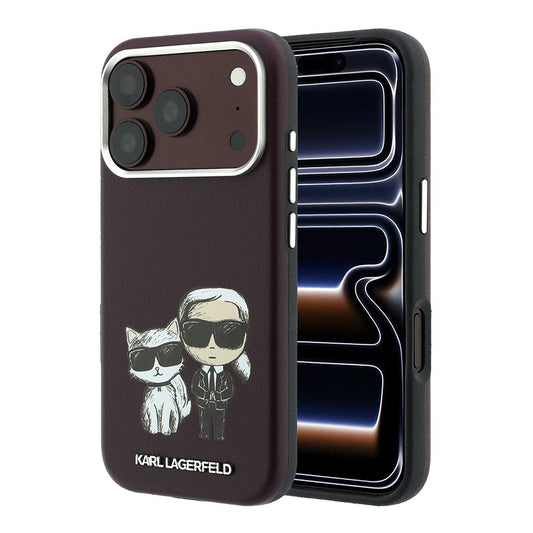 Apple iPhone 18 Pro Kılıf Karl Lagerfeld Orjinal Lisanslı M-Safe Şarj Özellikli K&C Bodies Sketch PU Kapak