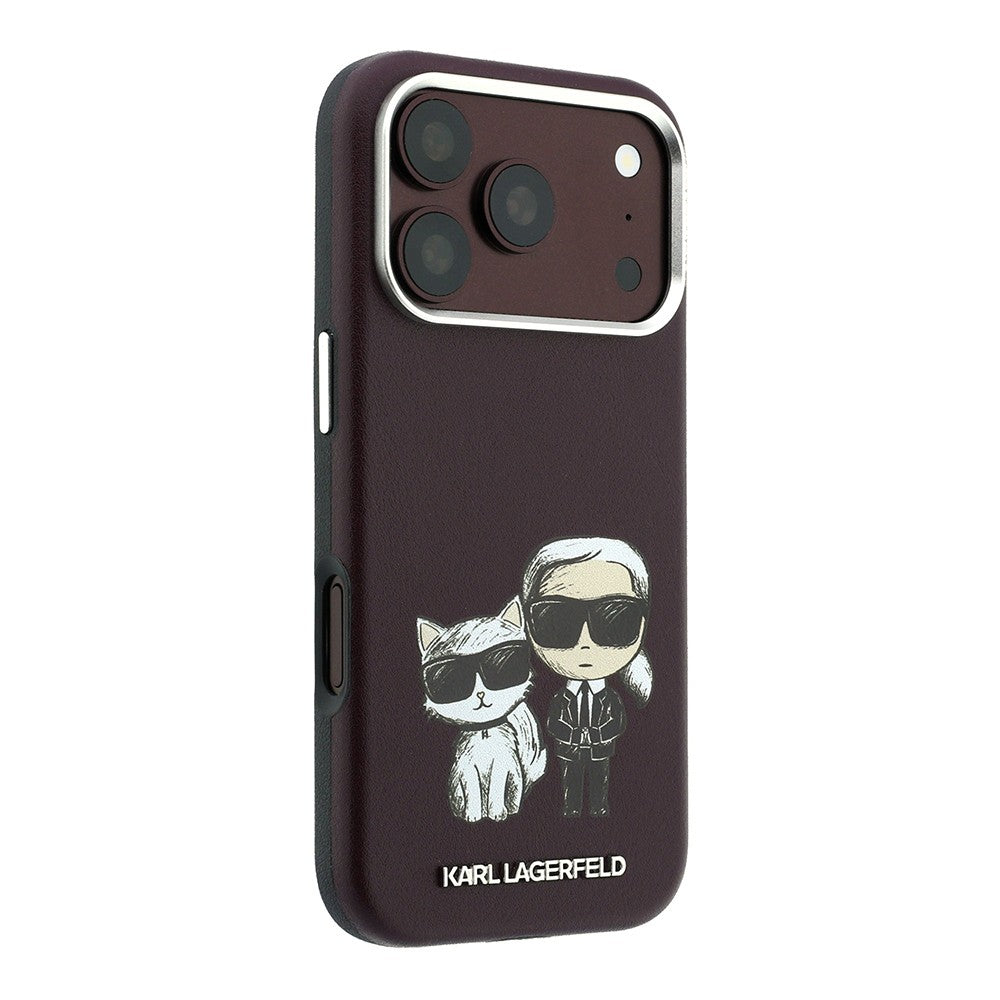 Apple iPhone 18 Pro Kılıf Karl Lagerfeld Orjinal Lisanslı M-Safe Şarj Özellikli K&C Bodies Sketch PU Kapak