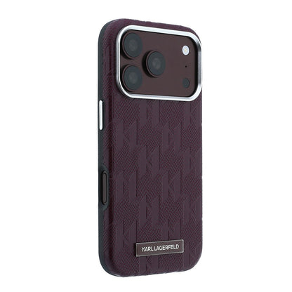 Apple iPhone 18 Pro Kılıf Karl Lagerfeld Orjinal Lisanslı M-safe Şarj Özellikli KL Yazılı Hot Stamp Kapak