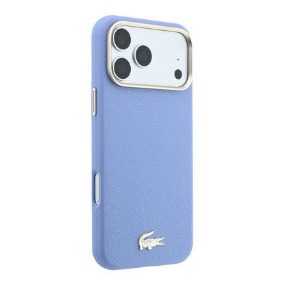 Apple iPhone 18 Pro Kılıf Lacoste Orjinal Lisanslı M-Safe Şarj Özellikli PVC Yarı Pike Desenli Arka Yüzey İkonik Timsah Dokuma Logolu Kapak