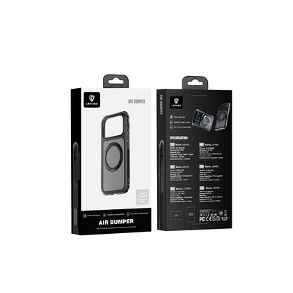 Apple iPhone 18 Pro Kılıf Lenyes Air Bumper Serisi M-safe Şarj Özellikli Airbag Tasarımlı Standlı Kapak
