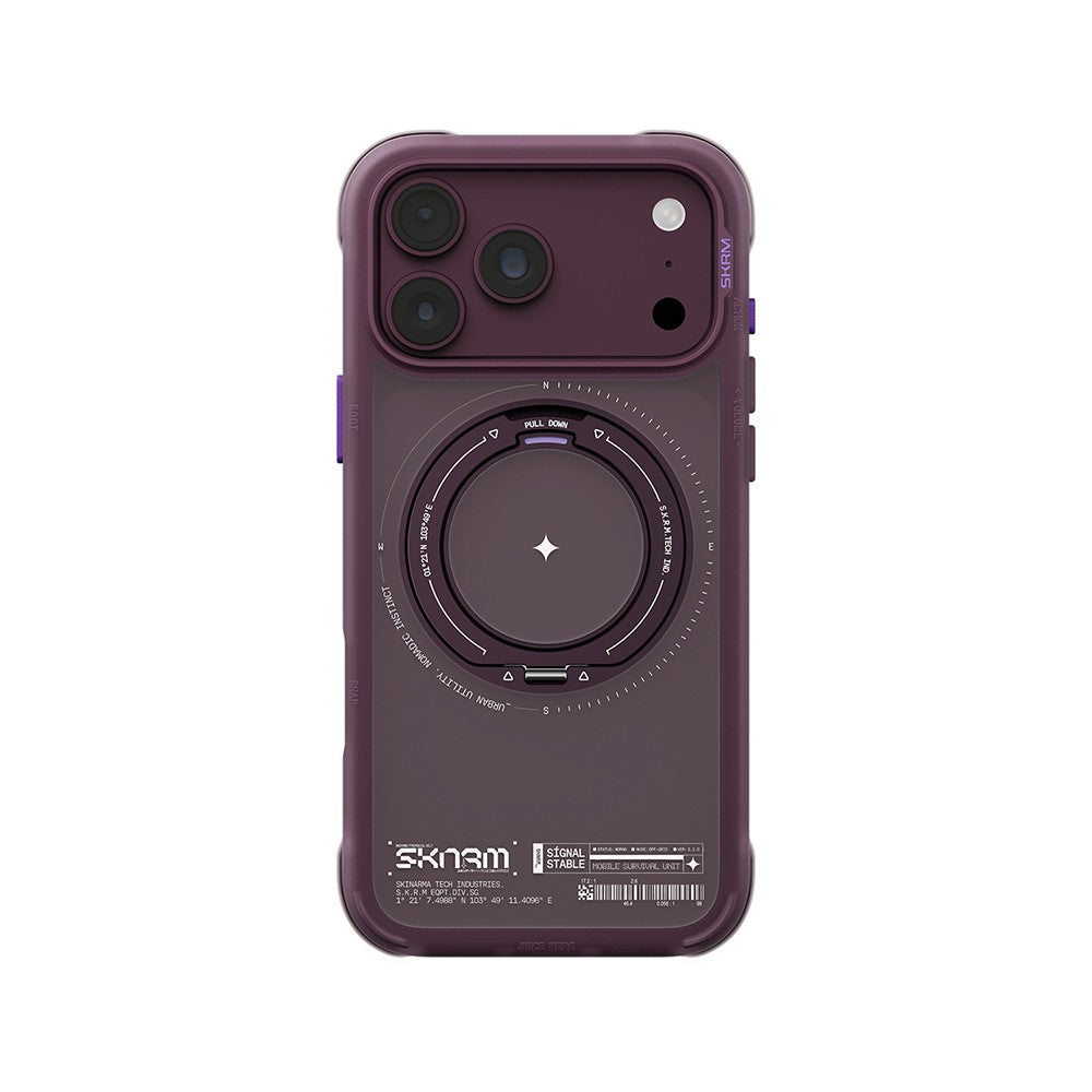 Apple iPhone 18 Pro Kılıf M-Safe Şarj Özellikli Airbag Tasarımlı Standlı Skinarma Atlas Kapak