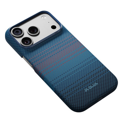 Apple iPhone 18 Pro Kılıf M-safe Şarj Özellikli Aramid Karbon Fiber Pitaka Moonrise 2.0 Nights Serisi Kapak