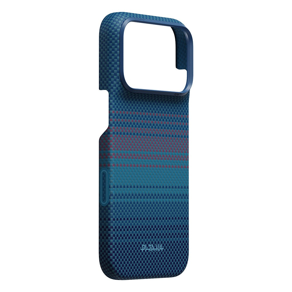 Apple iPhone 18 Pro Kılıf M-safe Şarj Özellikli Aramid Karbon Fiber Pitaka Moonrise 2.0 Nights Serisi Kapak