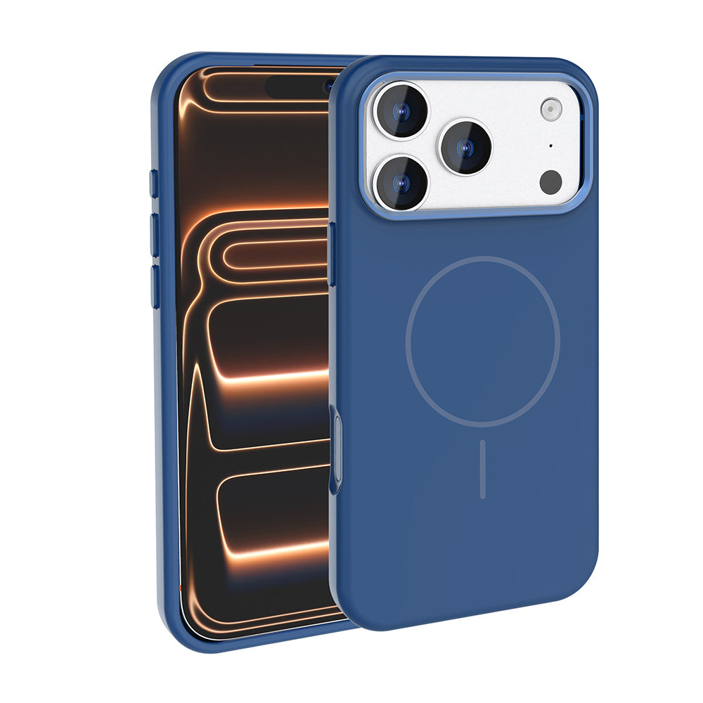 Apple iPhone 18 Pro Kılıf M-Safe Şarj Özellikli Metal Kamera Çerçeveli Zore Edi Silikon Kapak