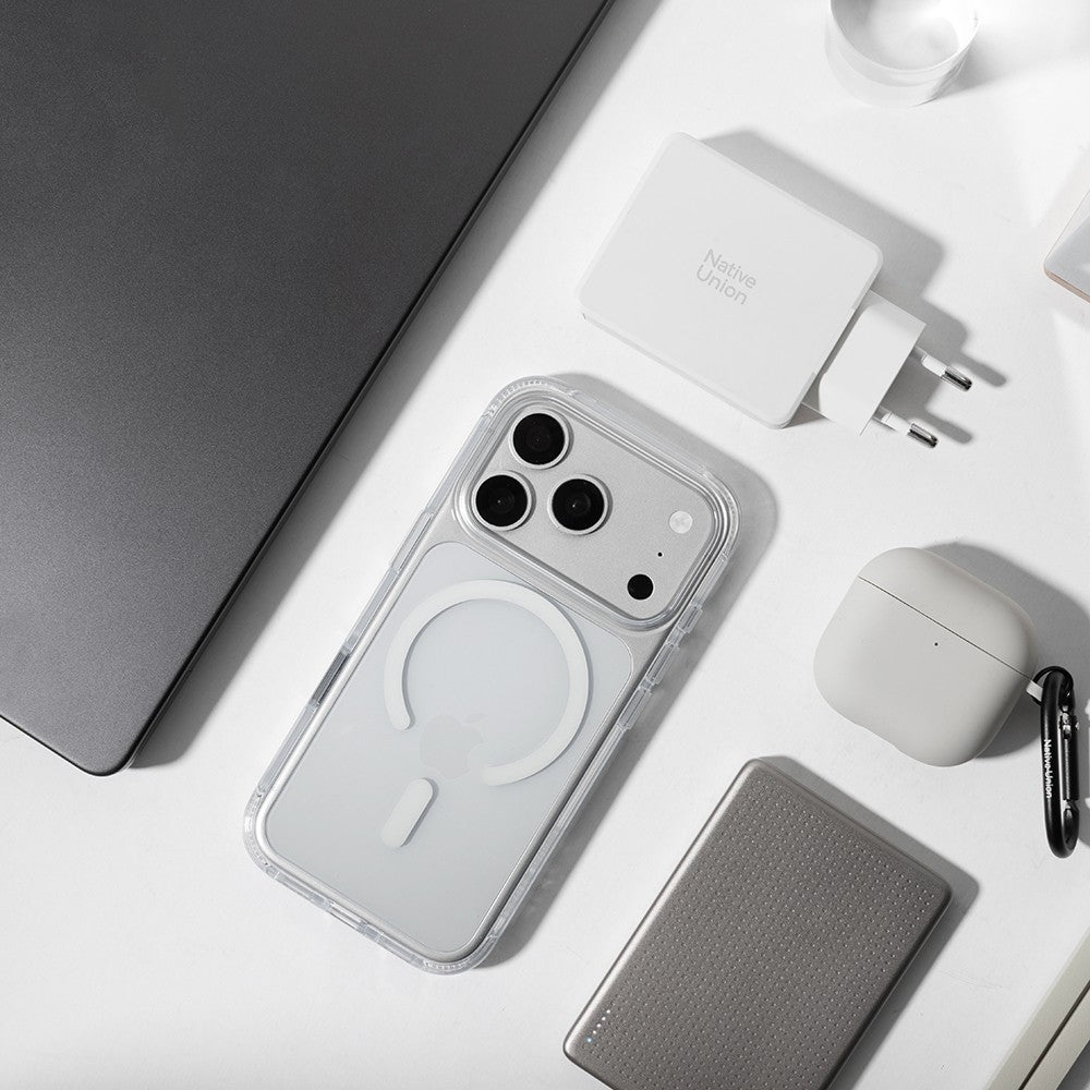 Apple iPhone 18 Pro Kılıf M-safe Şarj Özellikli Native Union Airbag Tasarımlı RE Clear Serisi Kapak