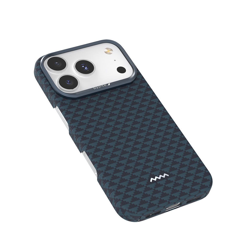 Apple iPhone 18 Pro Kılıf M-safe Şarj Özellikli Raptic Aramid Skin Origin Serisi Karbon Kapak