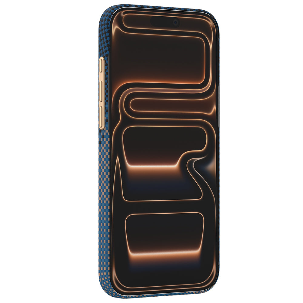 Apple iPhone 18 Pro Kılıf M-safe Şarj Özellikli Raptic Aramid Skin Serenity Serisi Karbon Kapak