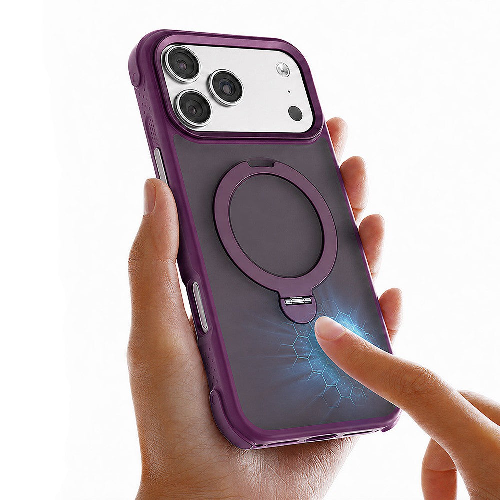 Apple iPhone 18 Pro Kılıf M-safe Şarj Özellikli Standlı Lenyes Eclat Kapak