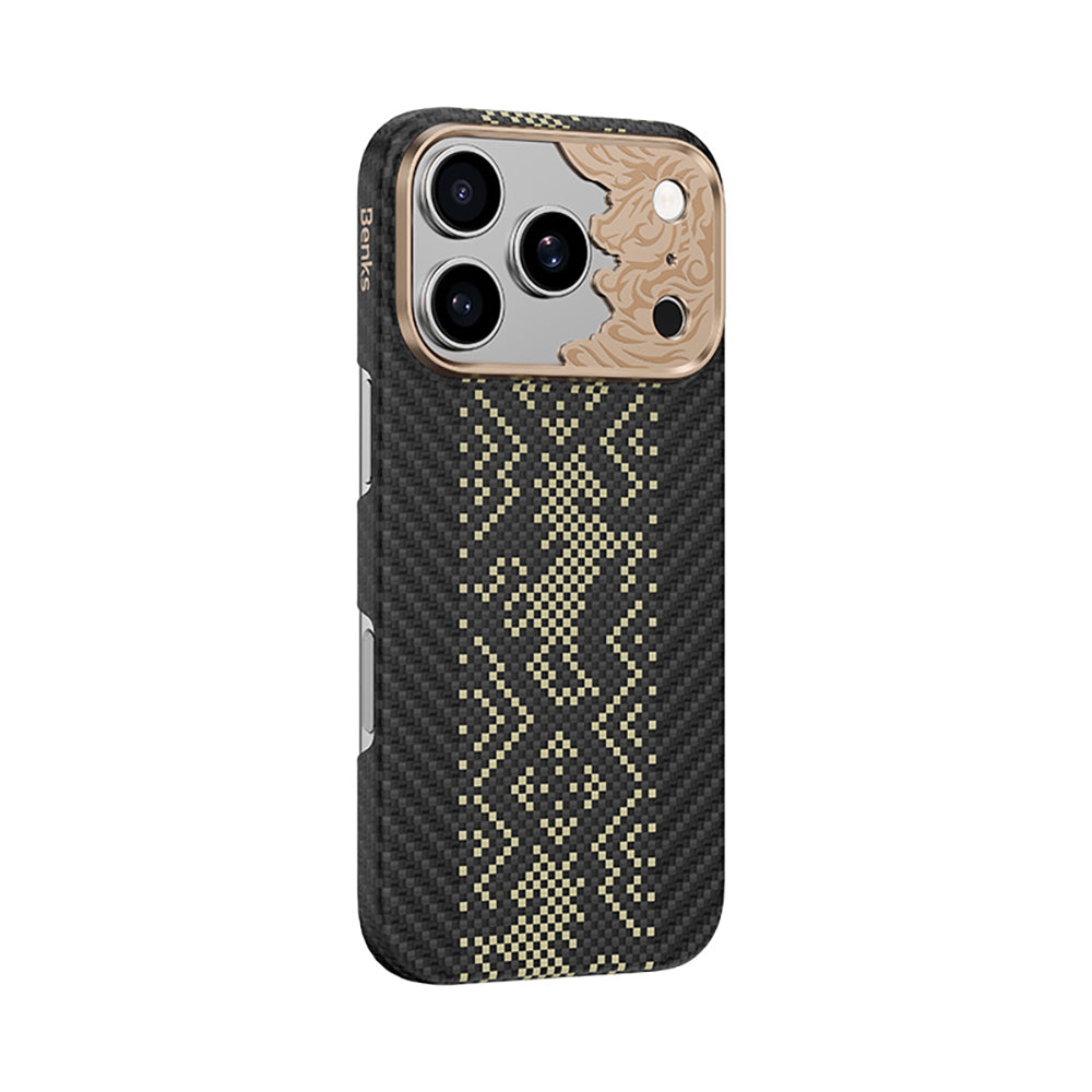 Apple iPhone 18 Pro Kılıf M-safe Şarj Özellikli Yükseltilmiş Kamera Çerçeveli Benks ArmorAir Knight Serisi C1 Kevlar Kapak