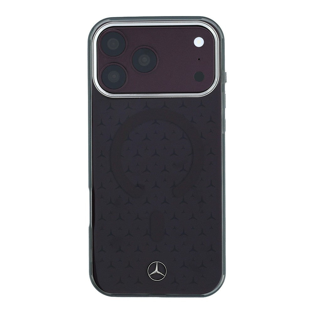Apple iPhone 18 Pro Kılıf Mercedes Benz Orjinal Lisanslı M-safe Şarj Özellikli Çift Katmanlı Yıldız Desenli Sert PC Kapak