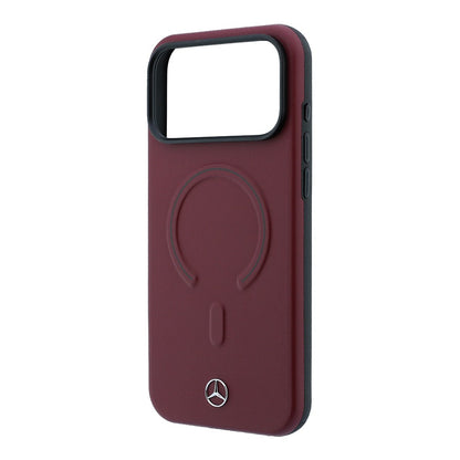 Apple iPhone 18 Pro Kılıf Mercedes Benz Orjinal Lisanslı M-safe Şarj Özellikli Metal Yıldız Logolu Kabartmalı Deri Kapak