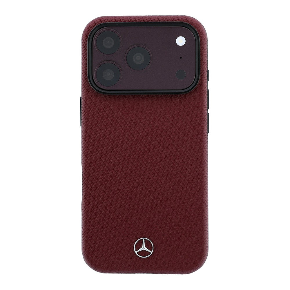 Apple iPhone 18 Pro Kılıf Mercedes Benz Orjinal Lisanslı M-safe Şarj Özellikli PU Deri 3D Metal Logolu Kartlıklı Kapak