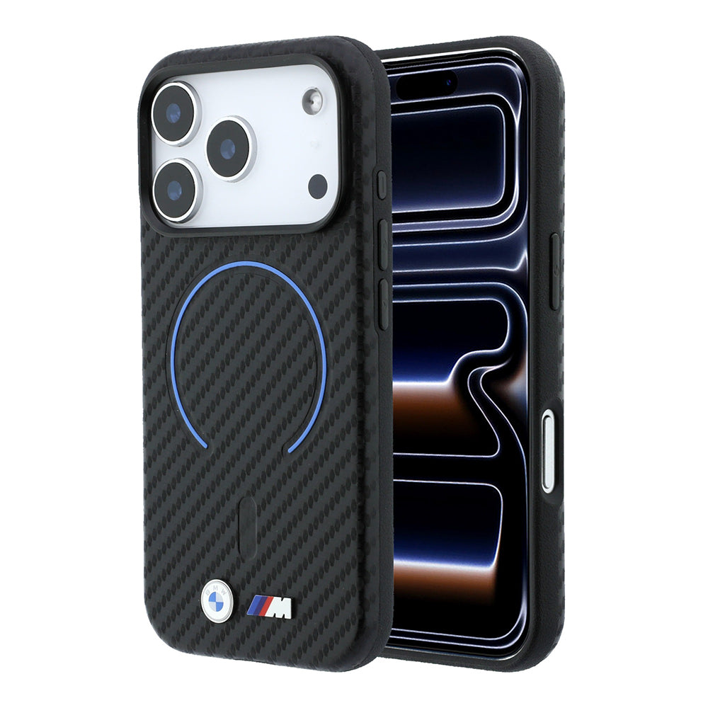 Apple iPhone 18 Pro Max Kılıf BMW Orjinal Lisanslı M-safe Şarj Özellikli PU Metal Logolu Kırmızı Halka Tasarımlı Kapak