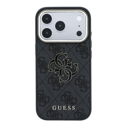 Apple iPhone 18 Pro Max Kılıf Guess Orjinal Lisanslı 4G Büyük Resin Logolu PU Kapak