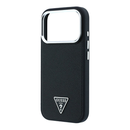 Apple iPhone 18 Pro Max Kılıf Guess Orjinal Lisanslı M-safe Şarj Özellikli Grained Triangle Kapak