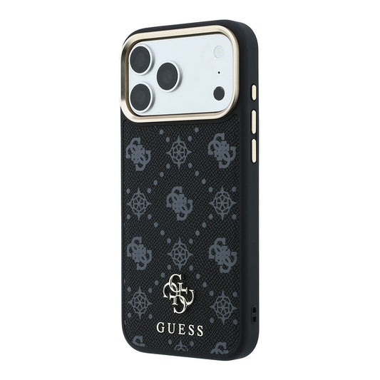 Apple iPhone 18 Pro Max Kılıf Guess Orjinal Lisanslı M-safe Şarj Özellikli Klasik Yazı ve 4G Logolu PU Deri Peony Kapak