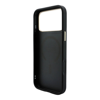 Apple iPhone 18 Pro Max Kılıf Guess Orjinal Lisanslı M-safe Şarj Özellikli Metal Kamera Çerçeveli C-Magnet 4G Desenli Yazı Logolu Kapak