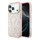 Apple iPhone 18 Pro Max Kılıf Guess Orjinal Lisanslı M-safe Şarj Özellikli Üçgen Logolu Simli Leopar Desenli Kapak