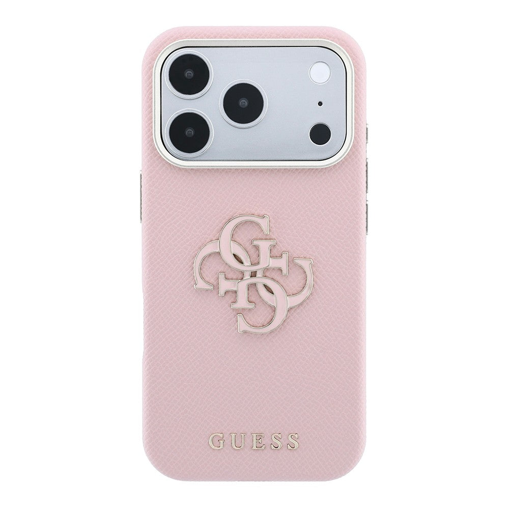 Apple iPhone 18 Pro Max Kılıf Guess Orjinal Lisanslı PU Yazı ve 4G Büyük Metal Logolu Kapak